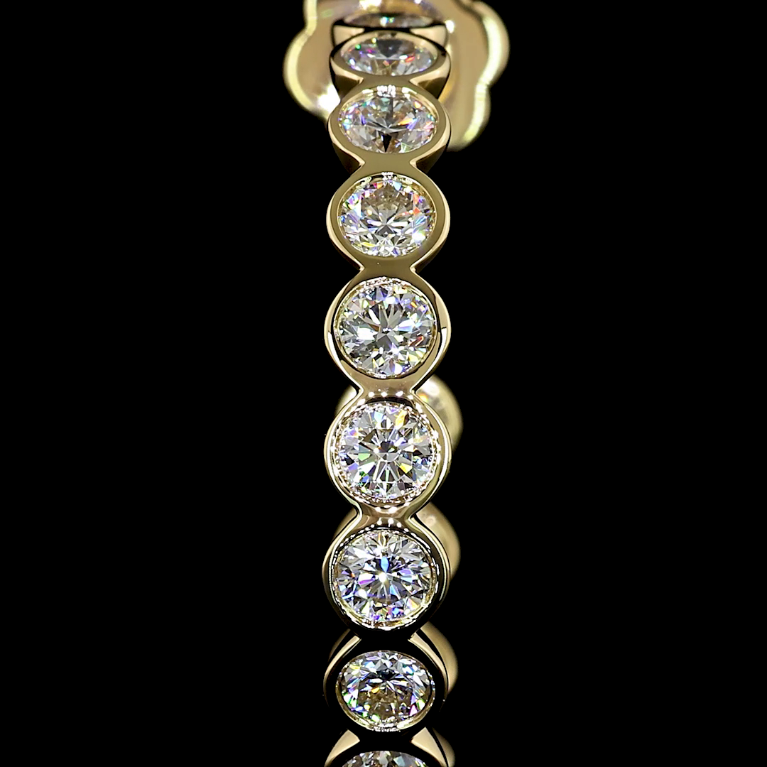 3-1/4ctw Bezel Round C Hoop Earrings