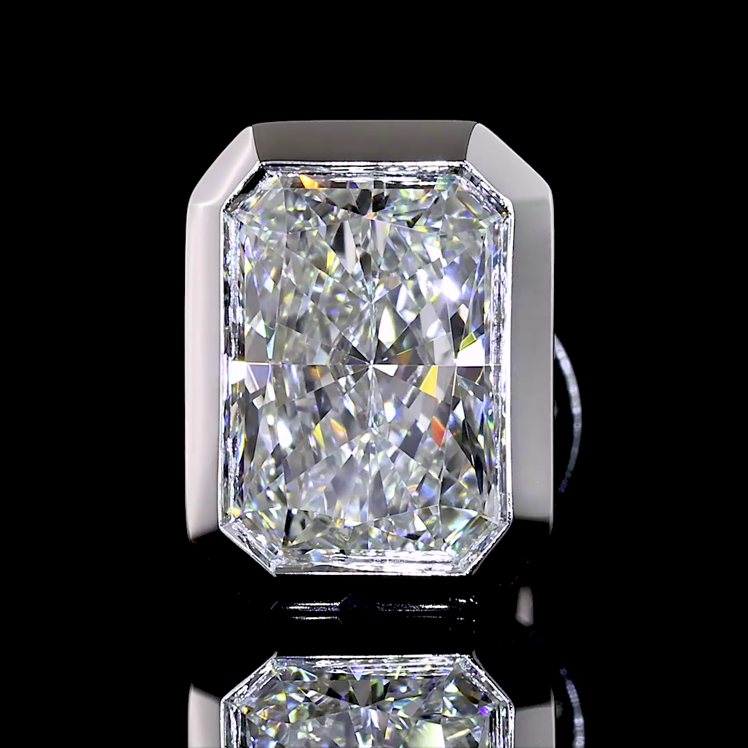 2ctw Bezel Radiant Stud Earrings