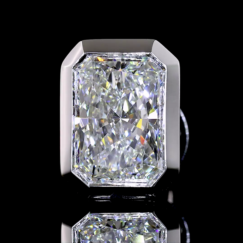 2ctw Bezel Radiant Stud Earrings