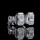 2ctw Bezel Radiant Stud Earrings