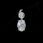 2-1/2ctw Prong Oval & Round Hanging Earrings