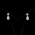 3ctw Prong Pear & Round Drop Earrings