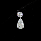 3ctw Prong Pear & Round Hanging Earrings