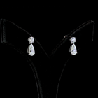 3ctw Prong Pear & Round Hanging Earrings
