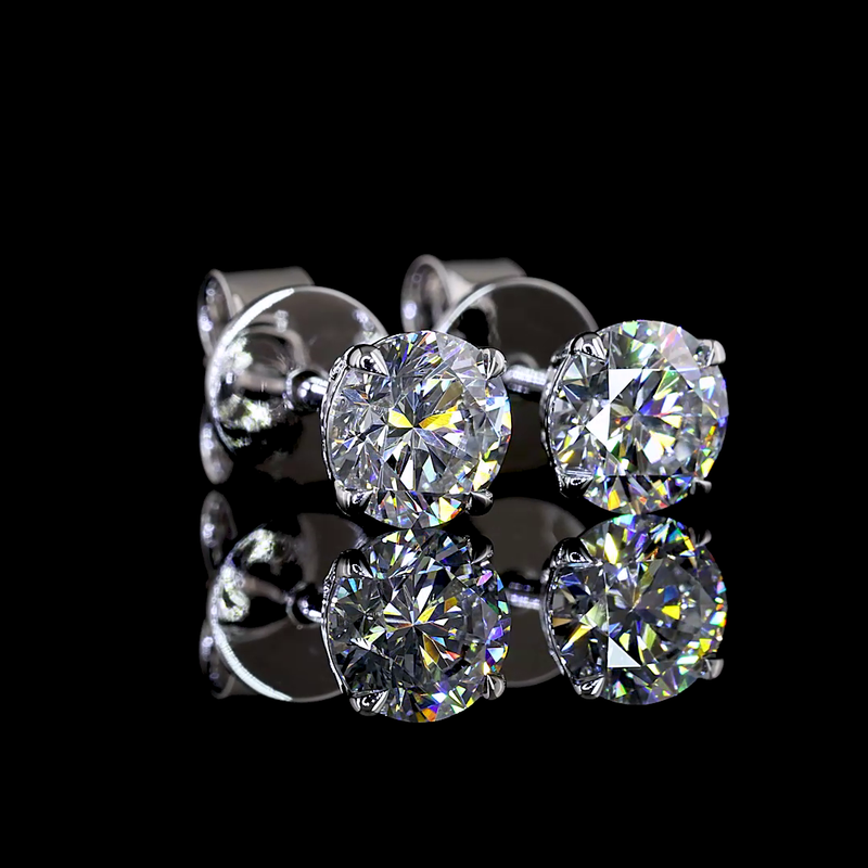 1ctw Prong Round Stud Earrings