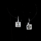 6ctw Prong Asscher Hanging Earrings