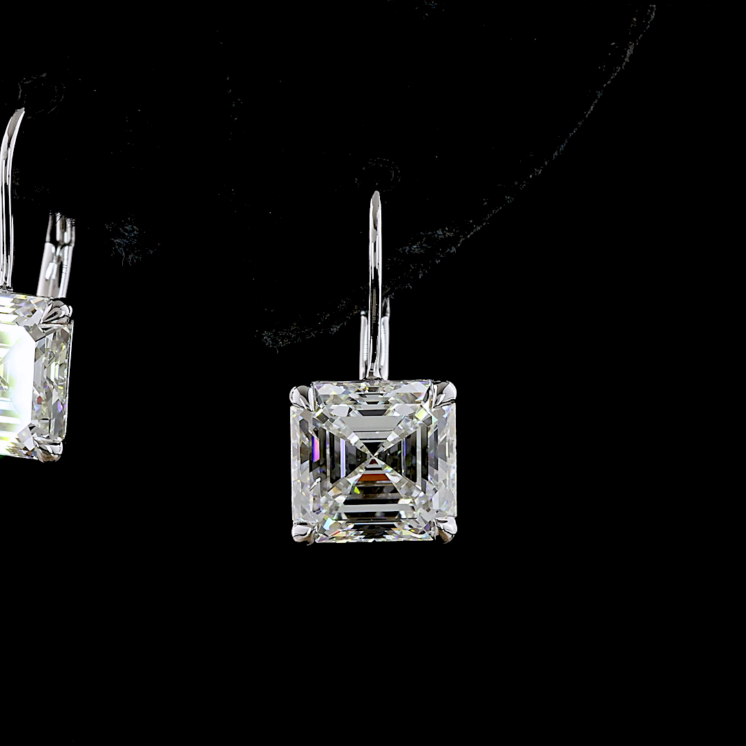 6ctw Prong Asscher Hanging Earrings