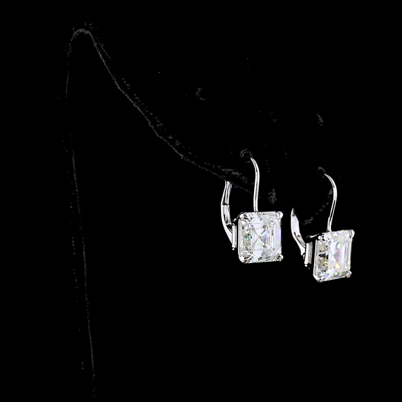 6ctw Prong Asscher Hanging Earrings