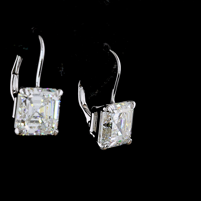 6ctw Prong Asscher Drop Earrings