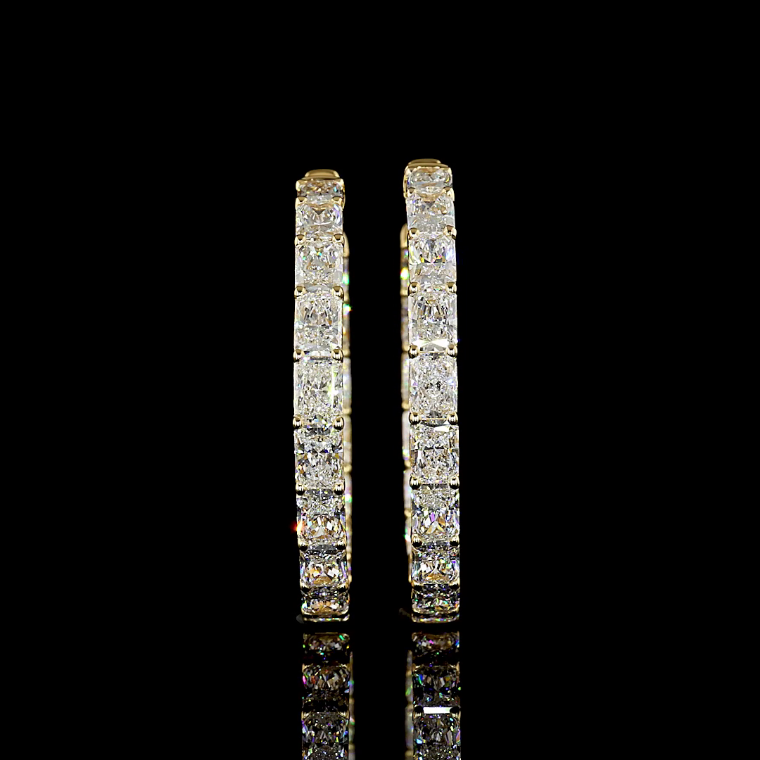 8ctw Prong Radiant Hoop Earrings