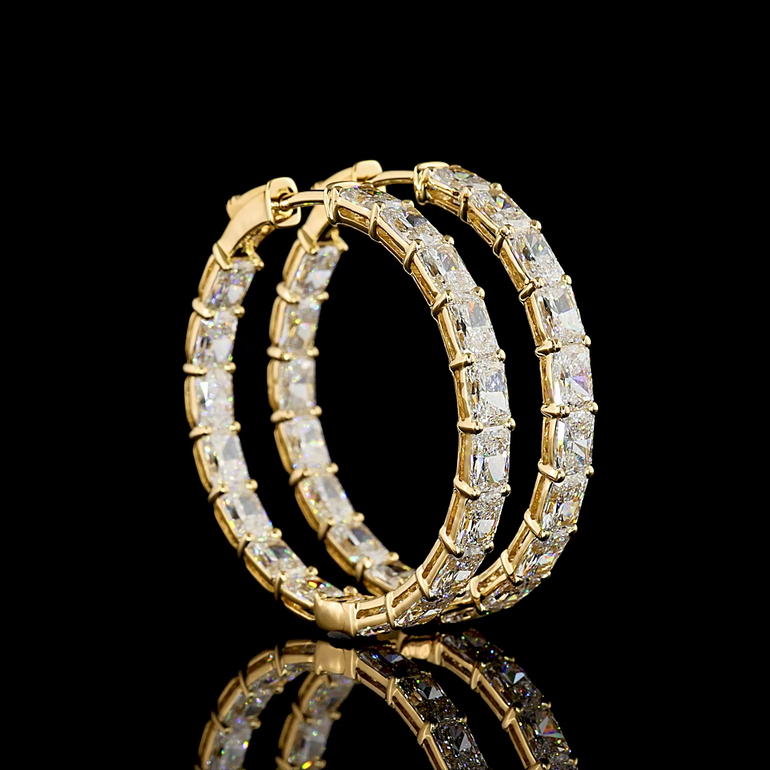 8ctw Prong Radiant Hoop Earrings