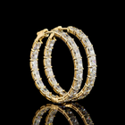 8ctw Prong Radiant Hoop Earrings