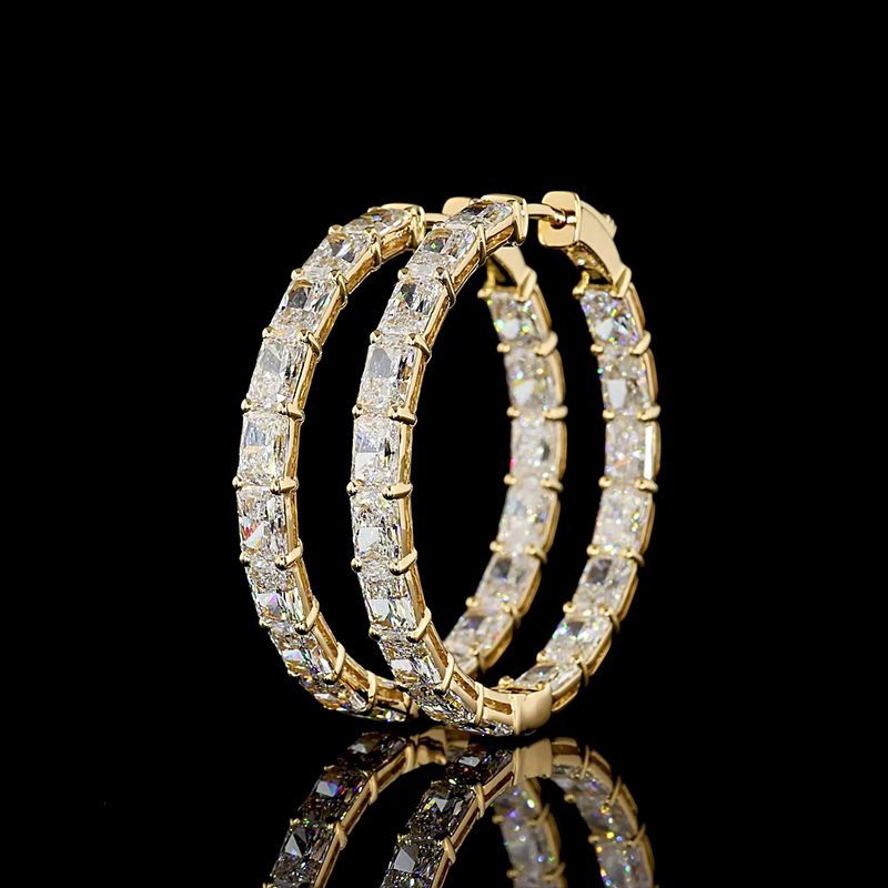 8ctw Prong Radiant Hoop Earrings