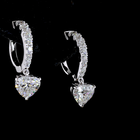 2-1/4ctw Prong Heart Hanging Earrings