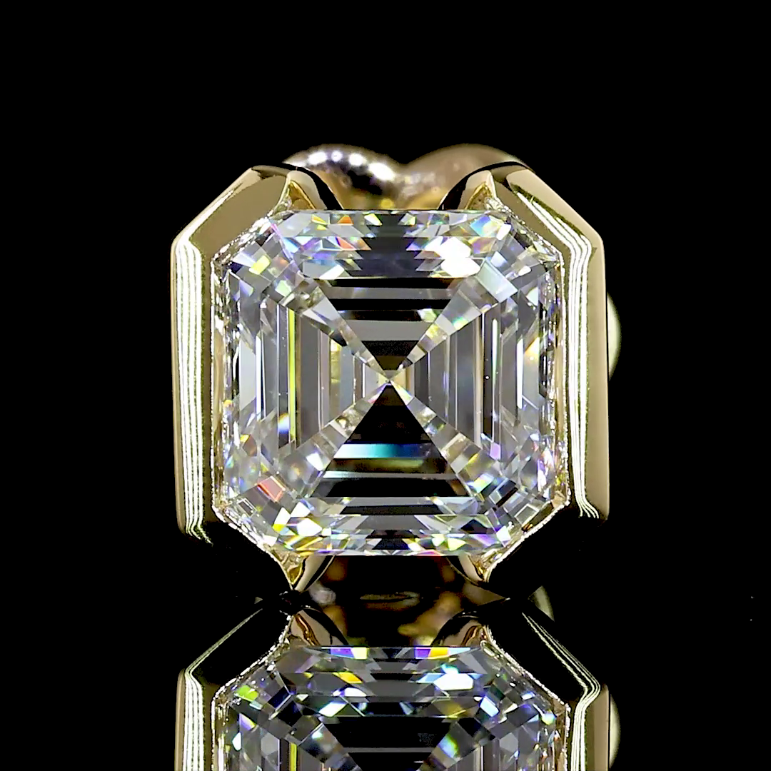 2ctw Half Bezel Asscher Stud Earrings