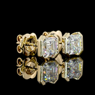 2ctw Half Bezel Asscher Stud Earrings