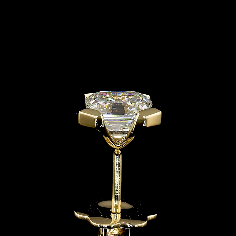 2ctw Half Bezel Asscher Stud Earrings