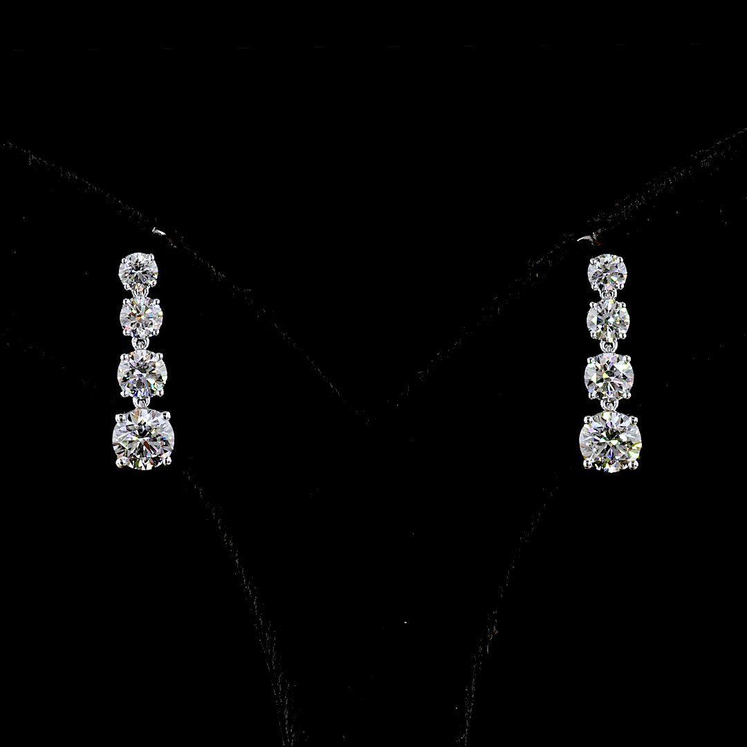 2-3/4ctw Prong Round Drop Earrings