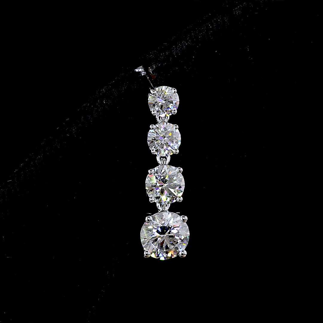 2-3/4ctw Prong Round Hanging Earrings