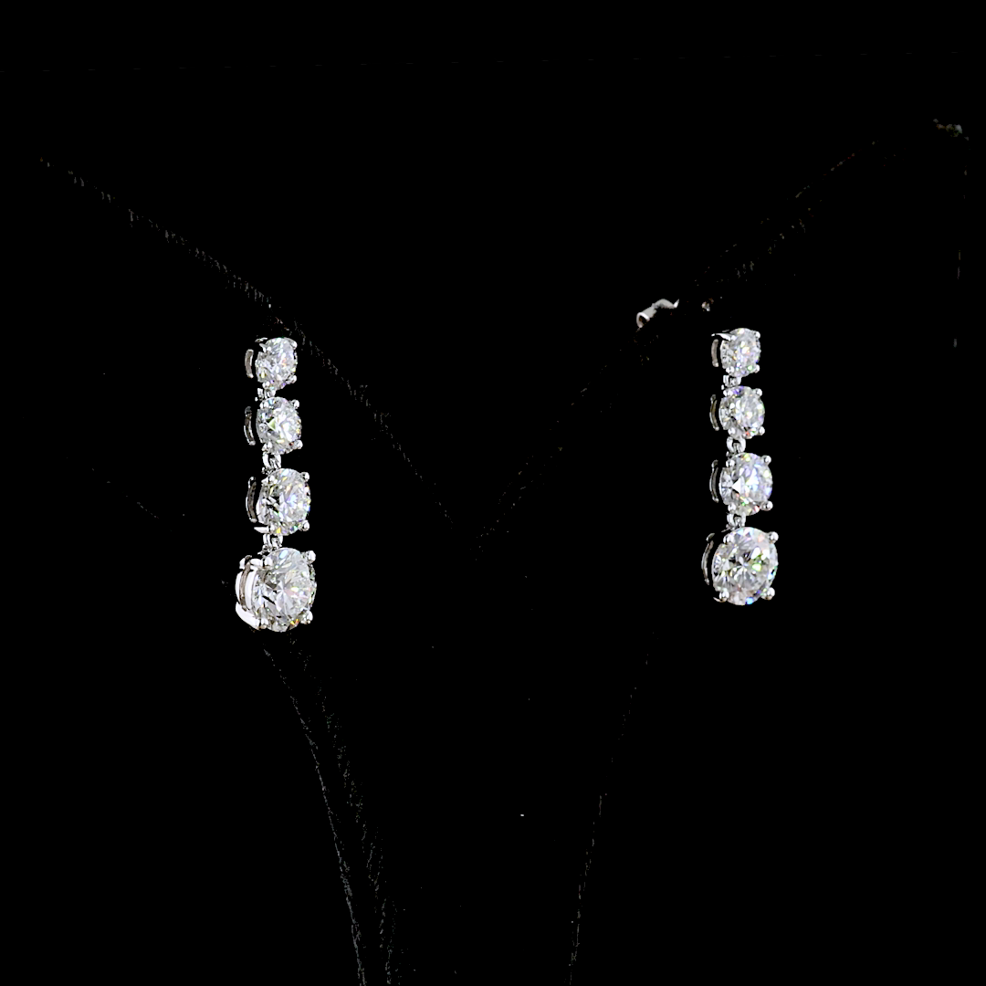 2-3/4ctw Prong Round Hanging Earrings