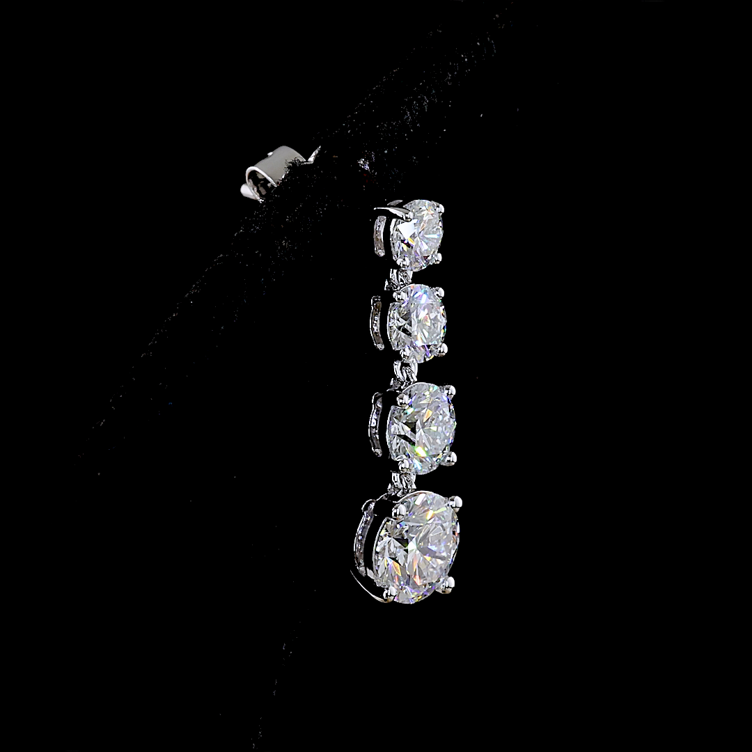 2-3/4ctw Prong Round Hanging Earrings