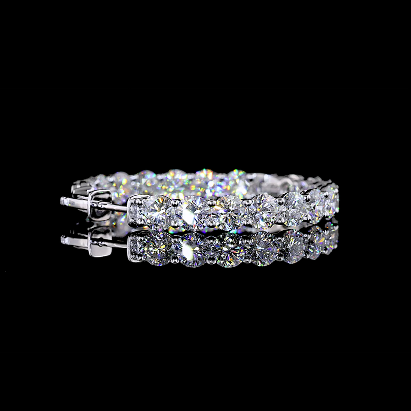 11ctw Prong Round Hoop Earrings