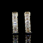 2ctw Prong Emerald Huggie Earrings
