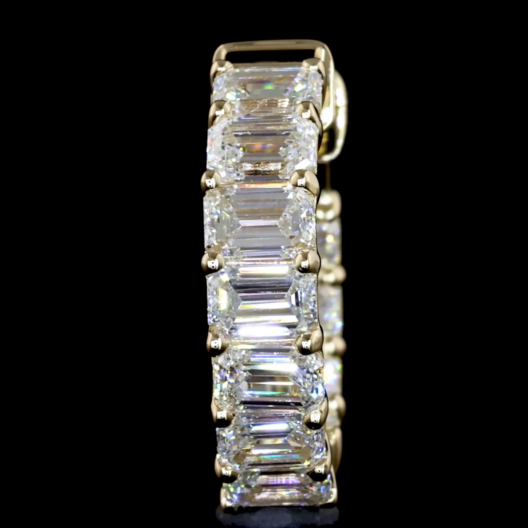 2ctw Prong Emerald Huggie Earrings