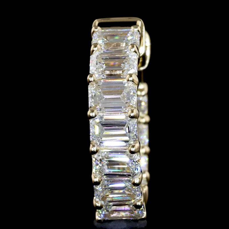 2ctw Prong Emerald Huggie Earrings