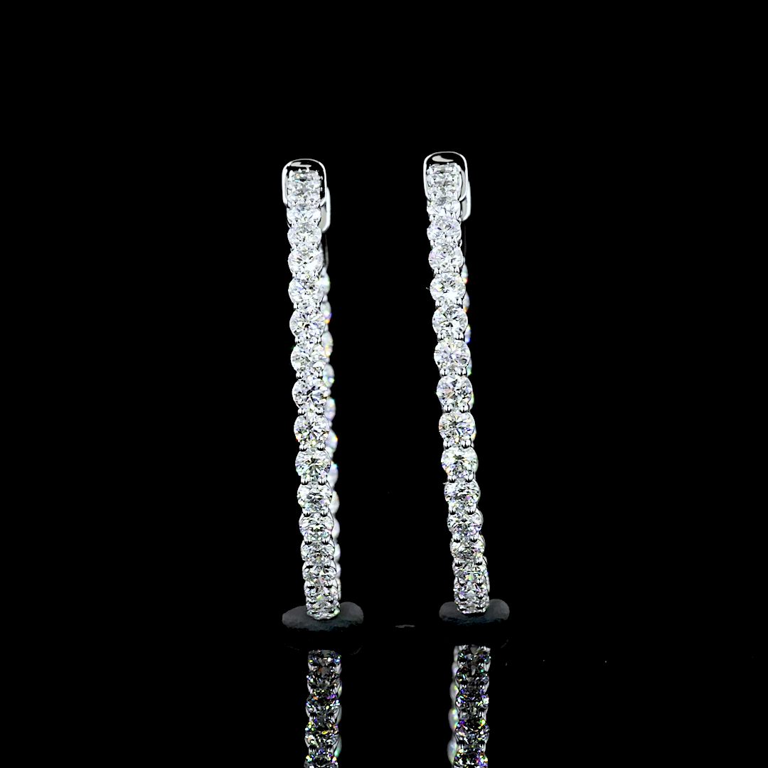 3-1/4ctw Prong Round Hoop Earrings