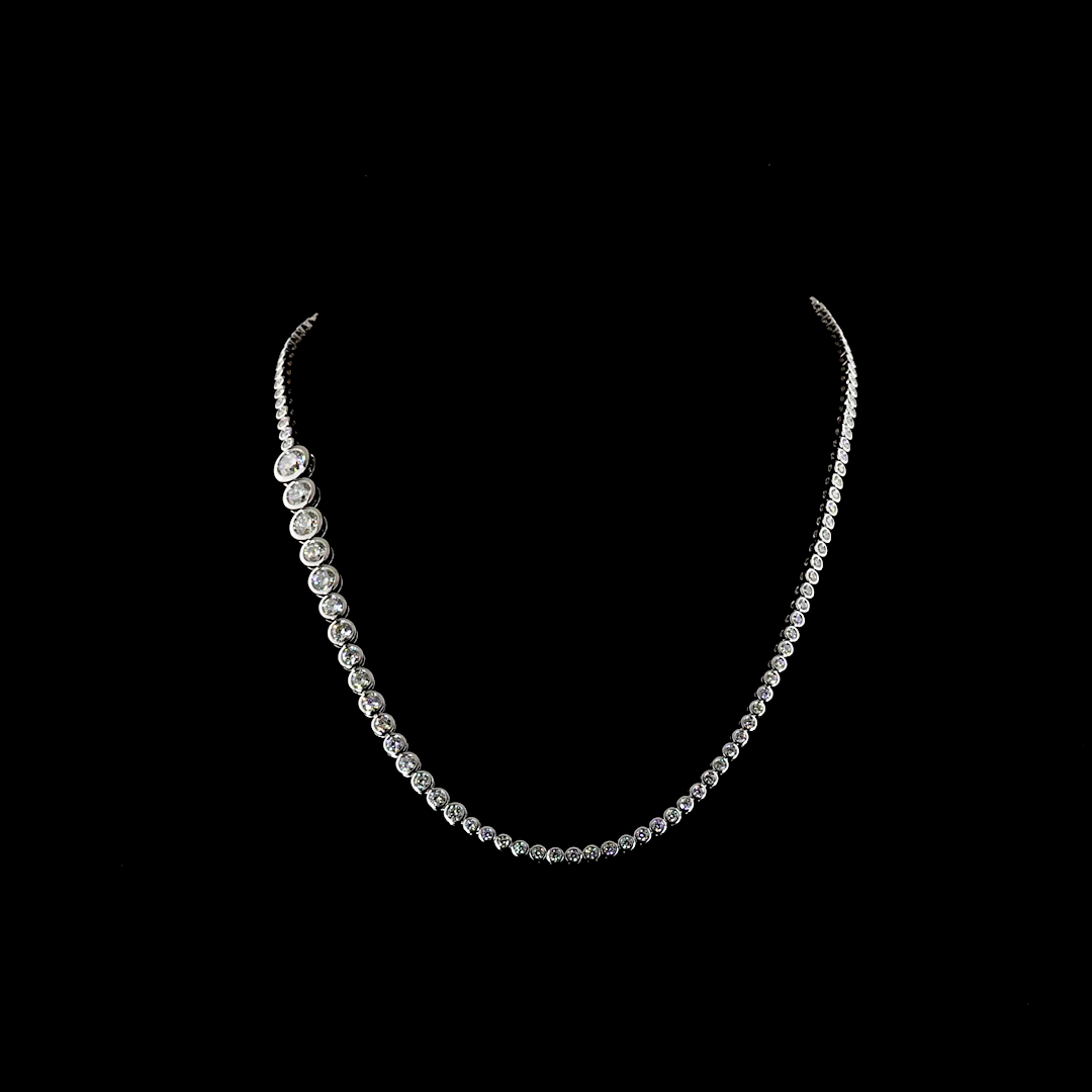8ctw Bezel Round Riviera Tennis Necklace
