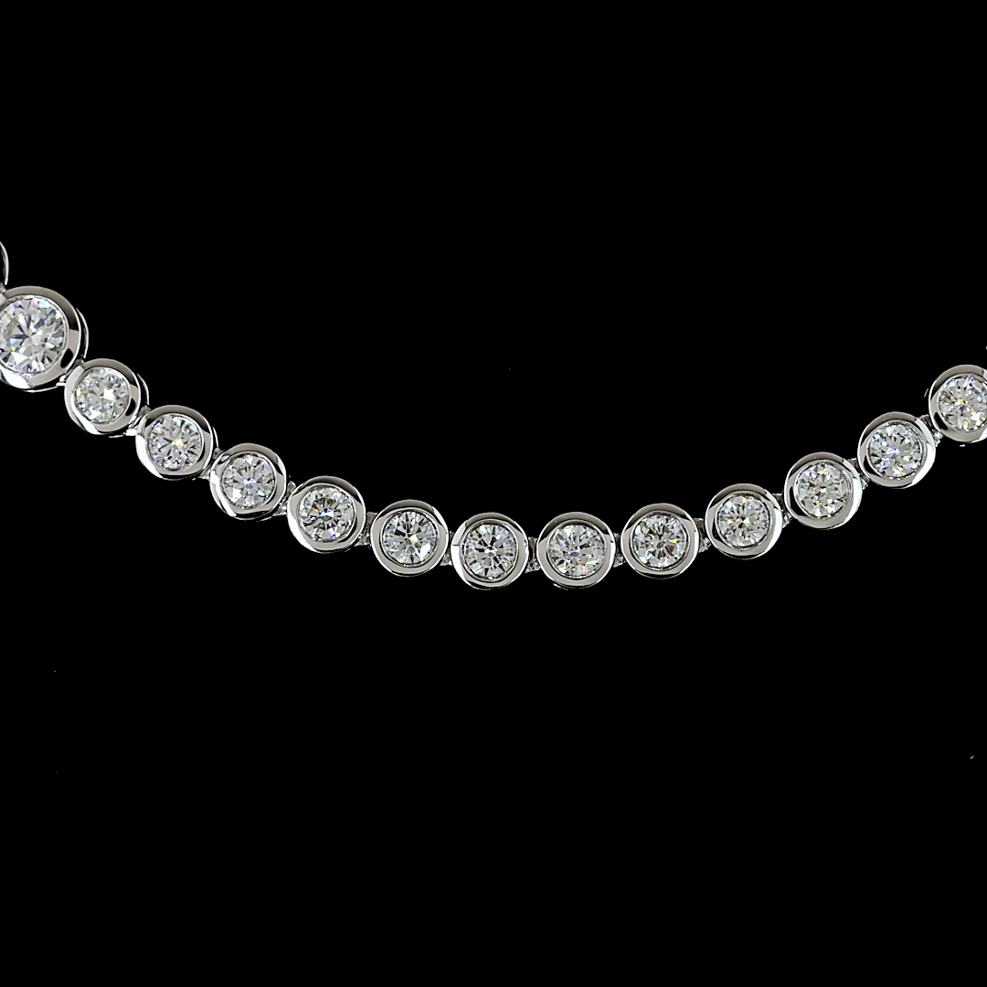 8ctw Bezel Round Riviera Tennis Necklace