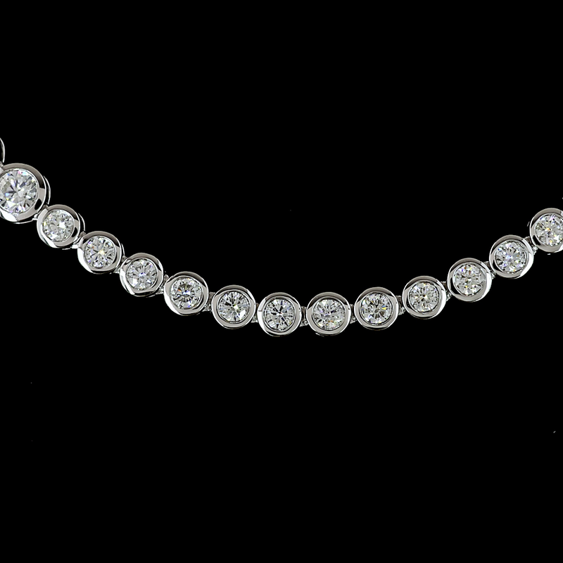 8ctw Bezel Round Riviera Tennis Necklace