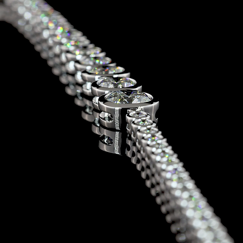 8ctw Bezel Round Riviera Tennis Necklace