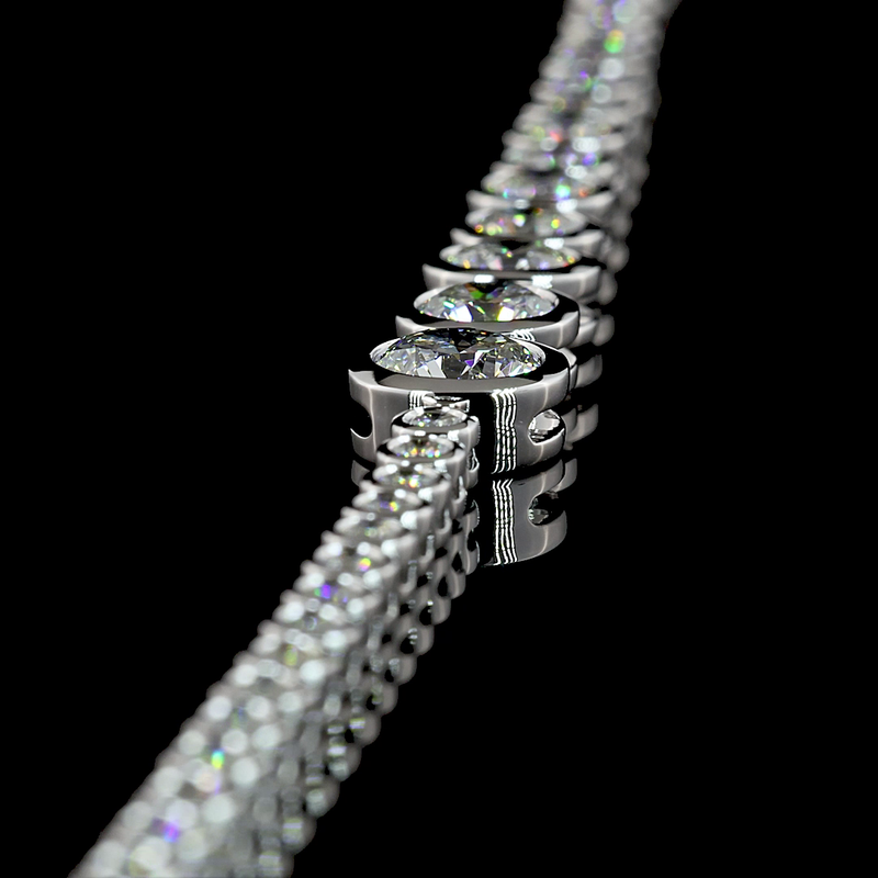 8ctw Bezel Round Riviera Tennis Necklace
