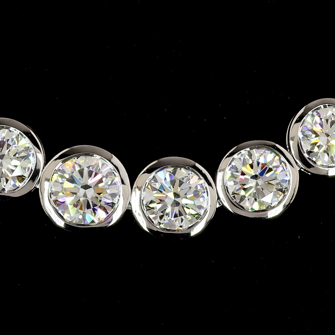 24ctw Bezel Round Riviera Tennis Necklace