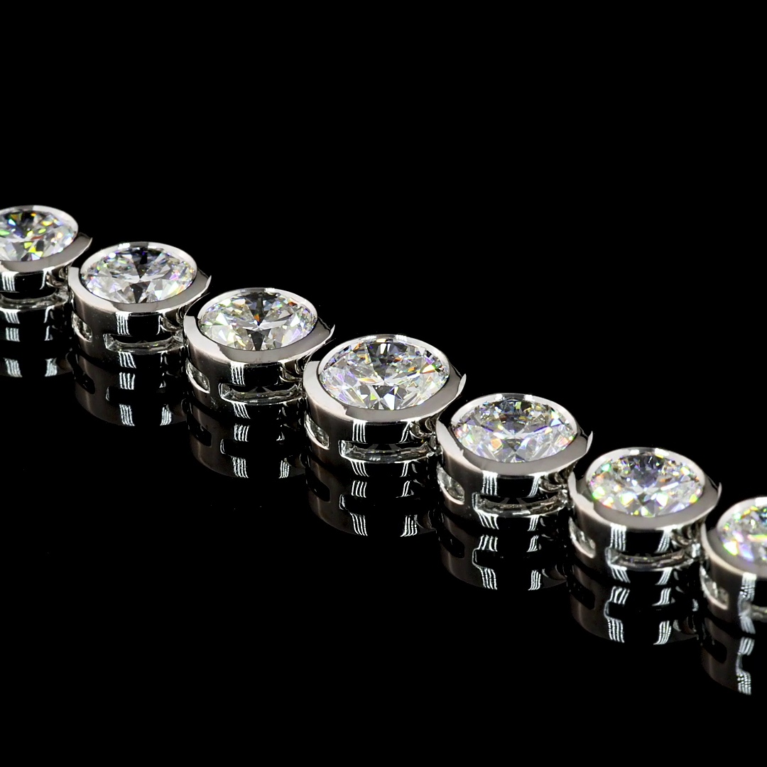 24ctw Bezel Round Riviera Tennis Necklace
