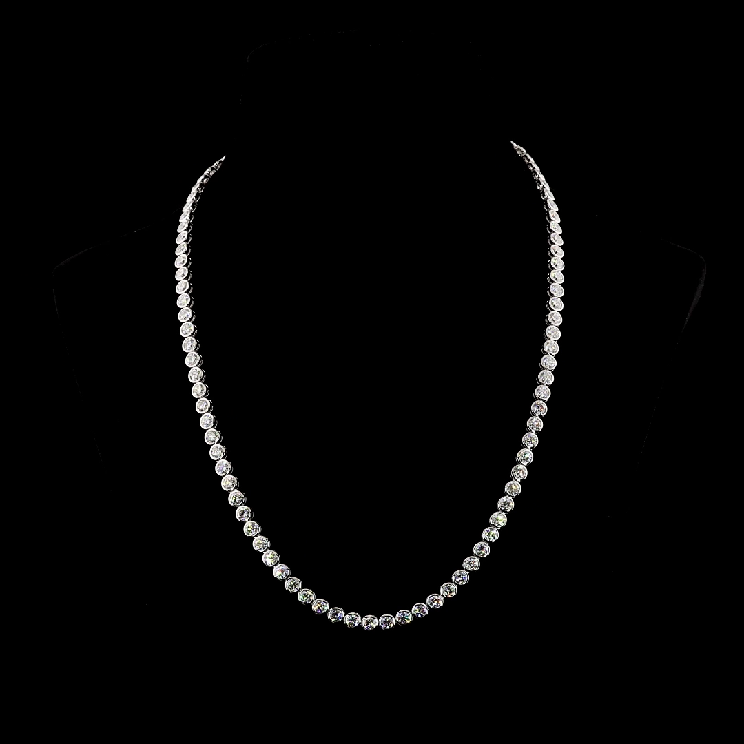 25ctw Bezel Round Tennis Necklace