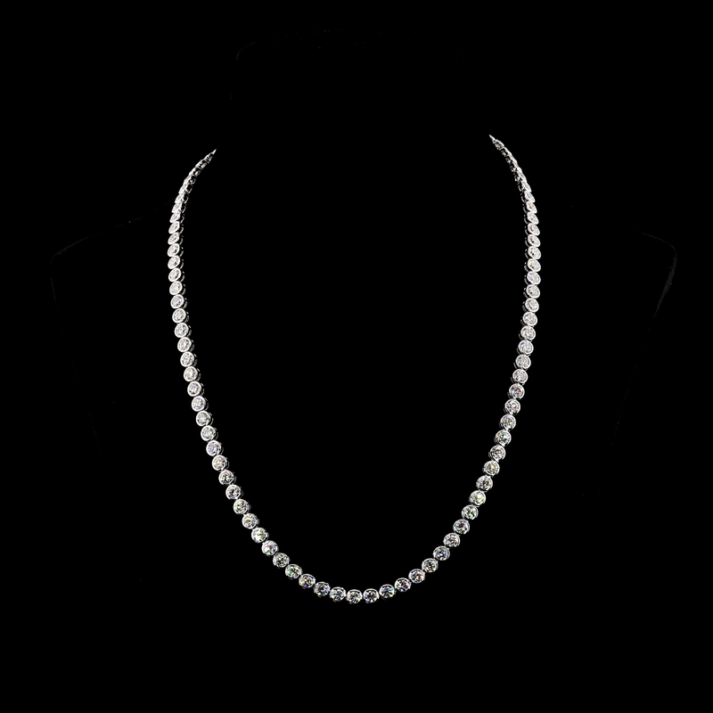 25ctw Bezel Round Tennis Necklace