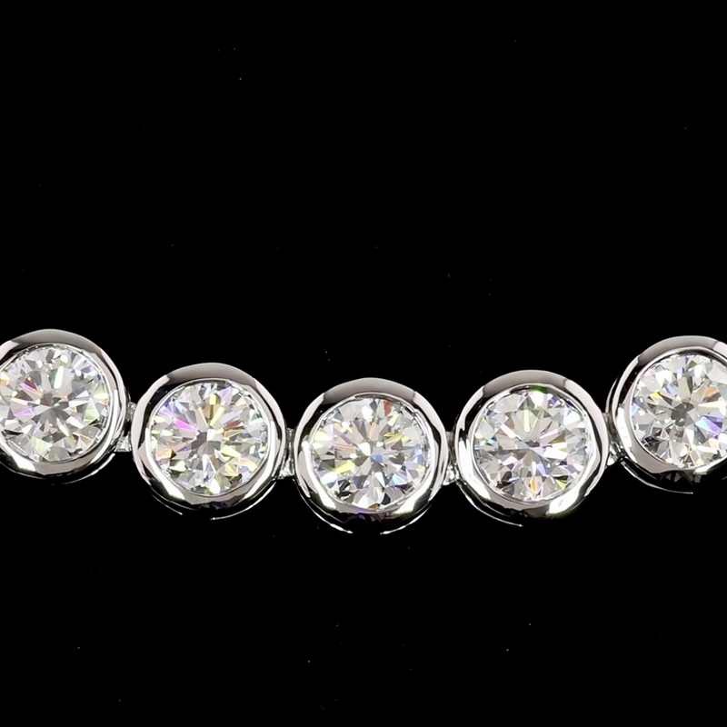 25ctw Bezel Round Tennis Necklace