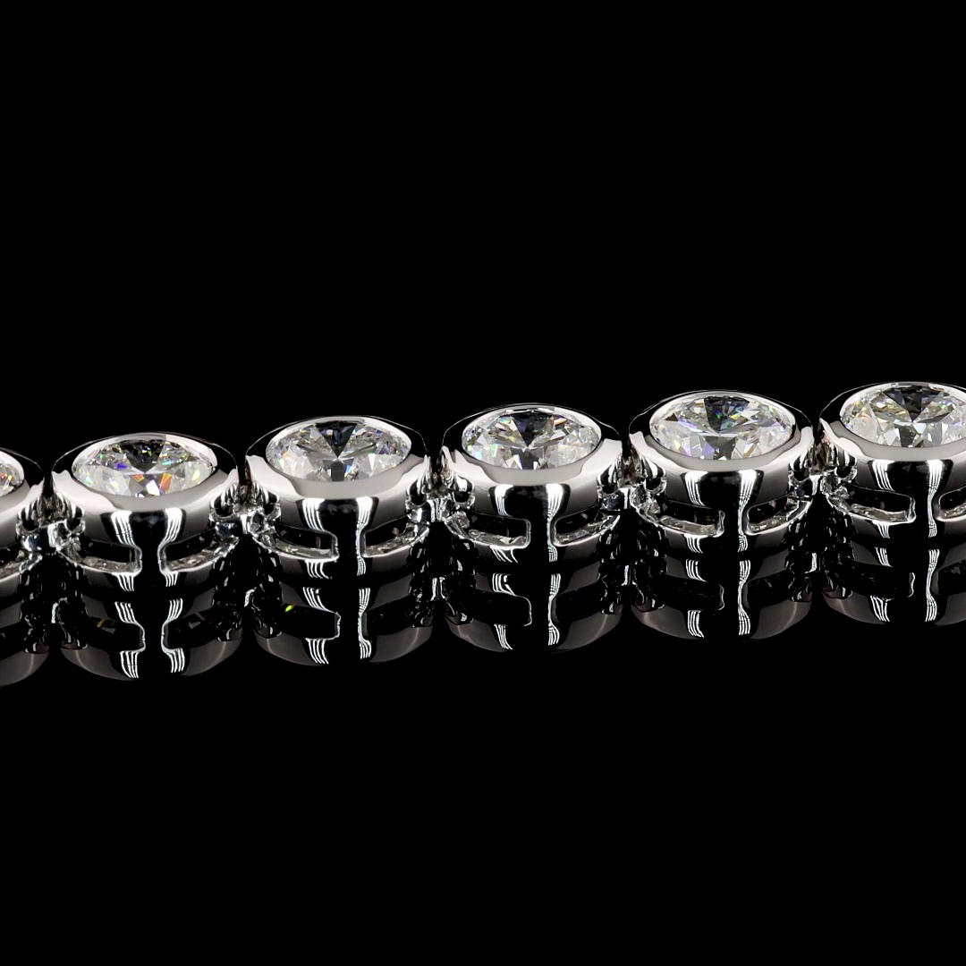 25ctw Bezel Round Tennis Necklace