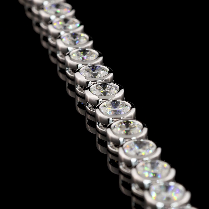 25ctw Bezel Round Tennis Necklace