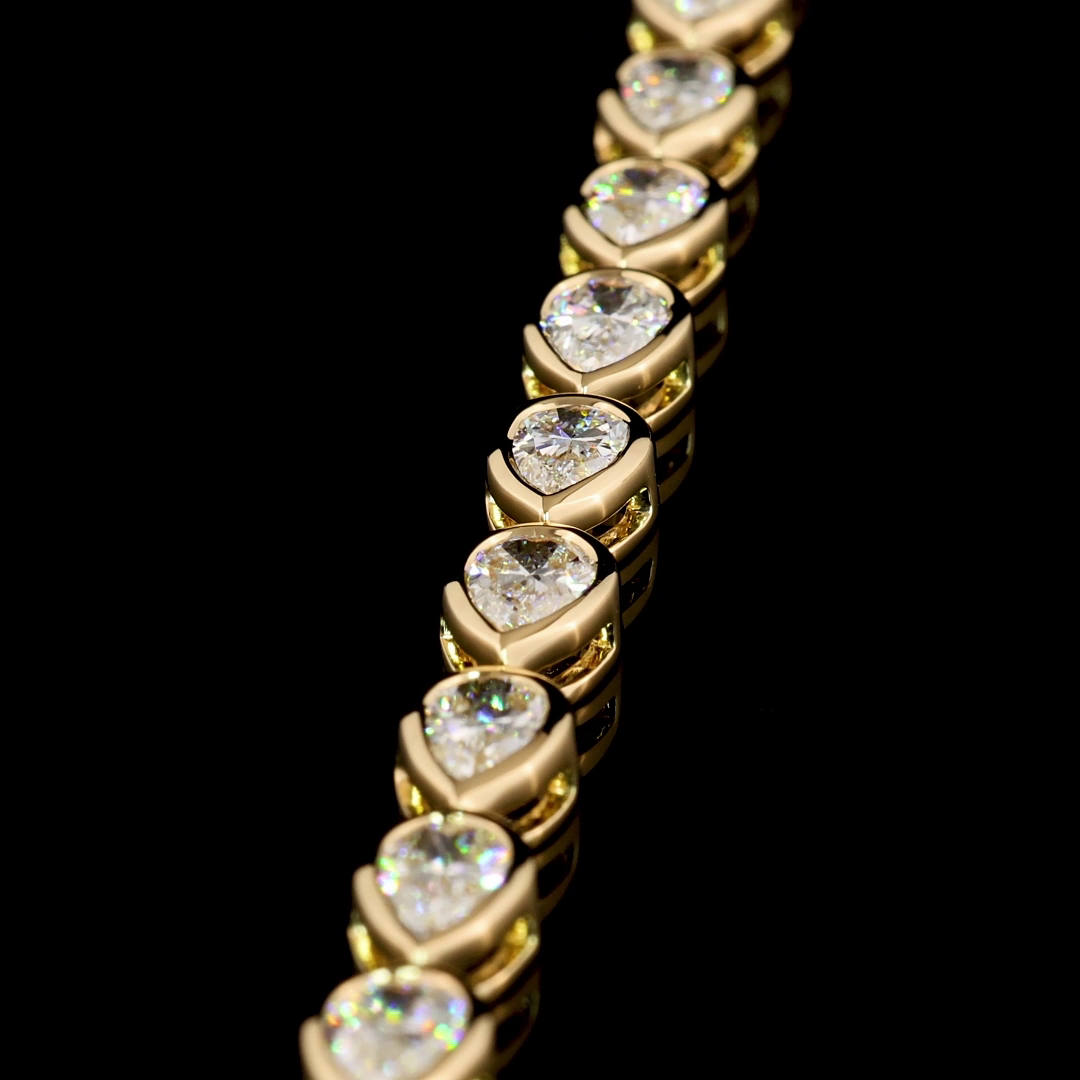 11ctw Bezel East West Pear Tennis Necklace