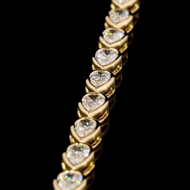 11ctw Bezel East West Pear Tennis Necklace