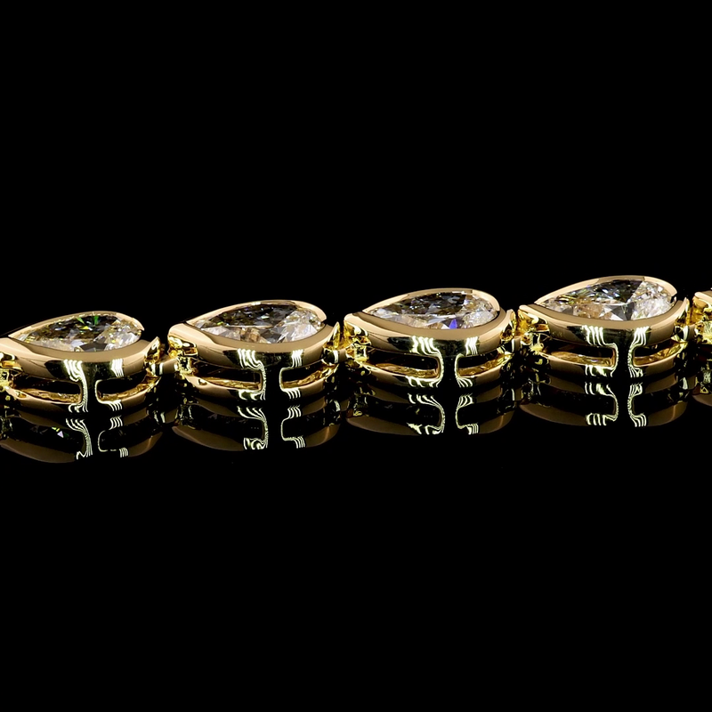 11ctw Bezel East West Pear Tennis Necklace