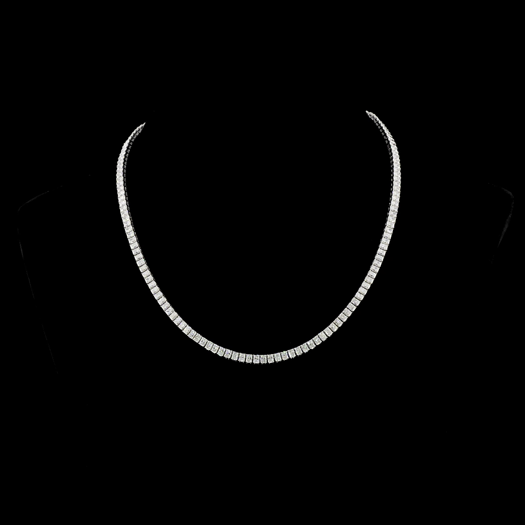 15ctw Prong Radiant Tennis Necklace