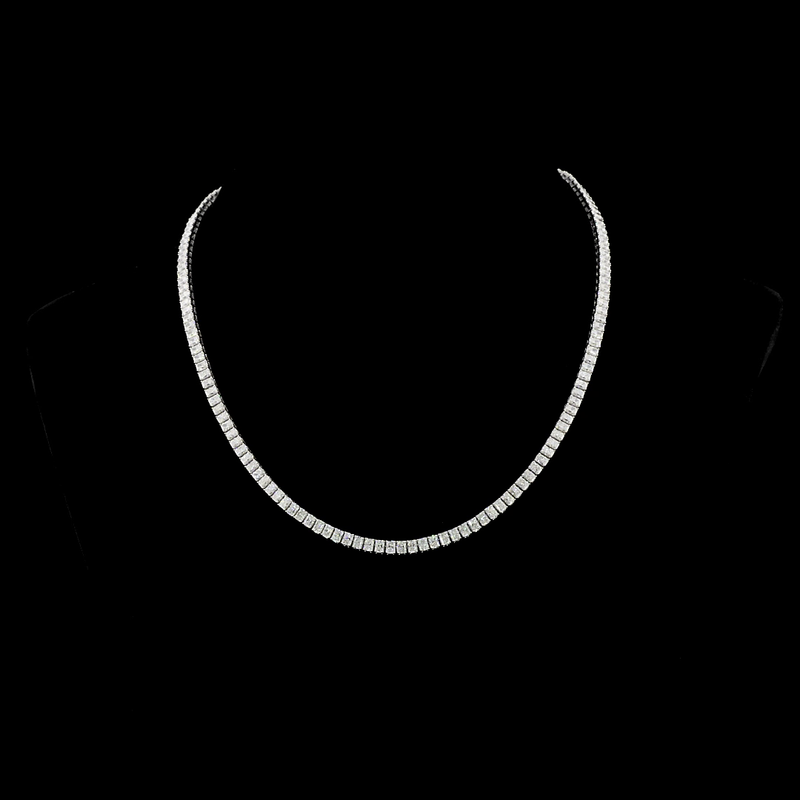 15ctw Prong Radiant Tennis Necklace