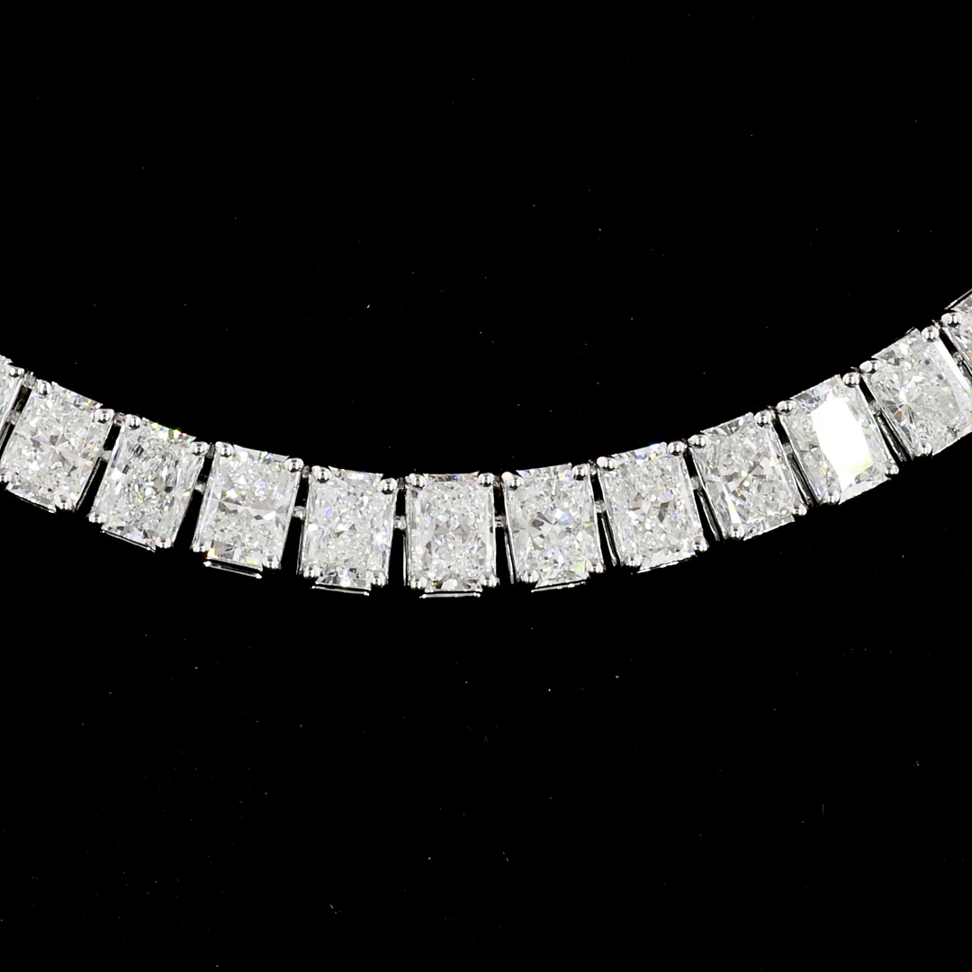 15ctw Prong Radiant Tennis Necklace