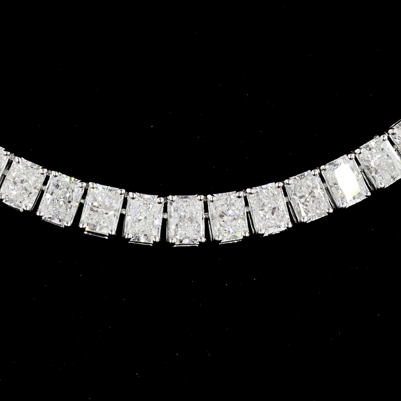 15ctw Prong Radiant Tennis Necklace