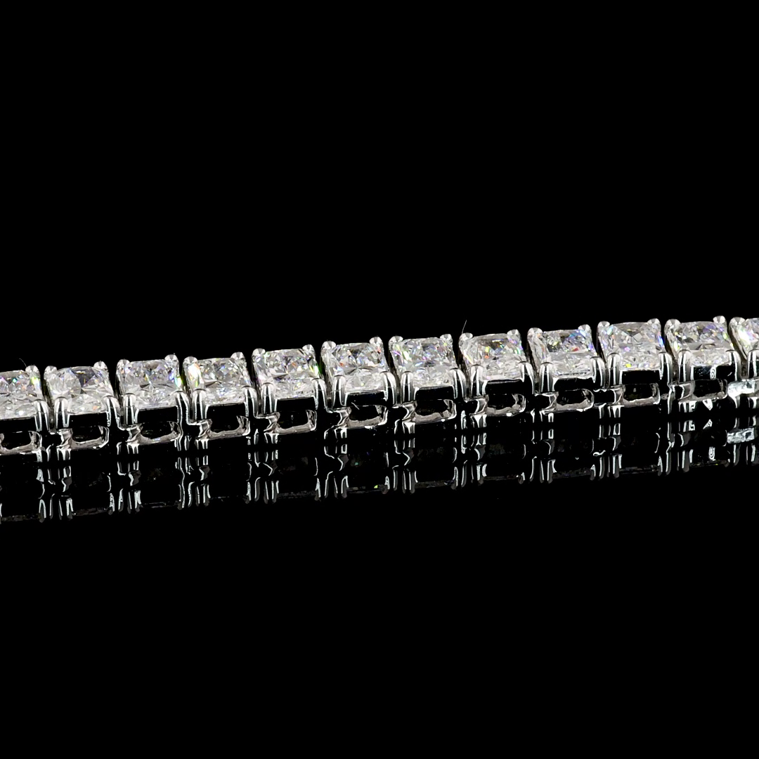 15ctw Prong Radiant Tennis Necklace